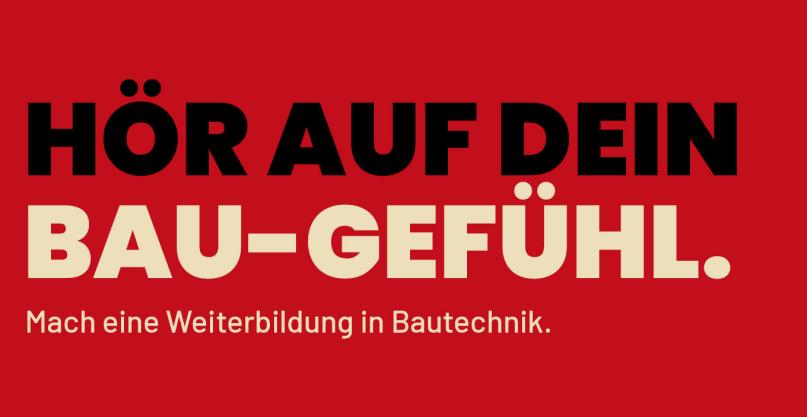 Bautechnik Kampagne Bild mit Text