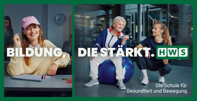 Kampagnensujet mit Text: Bildung, die St&auml;rkt. HWS